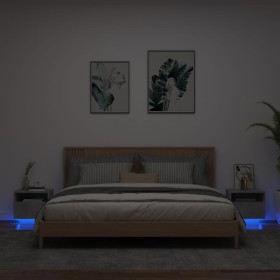 Mesitas de noche con luces LED 2 uds gris hormigón 40x39x37 cm de , Mesitas de noche - Ref: Foro24-836805, Precio: 75,87 €, D...