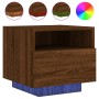 Mesitas de noche con luces LED 2 uds marrón roble 40x39x37 cm de , Mesitas de noche - Ref: Foro24-836811, Precio: 75,32 €, De...