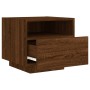 Mesitas de noche con luces LED 2 uds marrón roble 40x39x37 cm de , Mesitas de noche - Ref: Foro24-836811, Precio: 75,32 €, De...