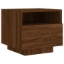Mesitas de noche con luces LED 2 uds marrón roble 40x39x37 cm de , Mesitas de noche - Ref: Foro24-836811, Precio: 75,32 €, De...