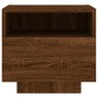 Mesitas de noche con luces LED 2 uds marrón roble 40x39x37 cm de , Mesitas de noche - Ref: Foro24-836811, Precio: 75,32 €, De...