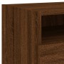 Mesitas de noche con luces LED 2 uds marrón roble 40x39x37 cm de , Mesitas de noche - Ref: Foro24-836811, Precio: 75,32 €, De...