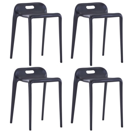 Taburetes apilables 4 unidades plástico negro de vidaXL, Taburetes de cocina - Ref: Foro24-247281, Precio: 170,45 €, Descuent...