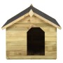 Casa de perros de jardín tejado abierto madera pino impregnada de vidaXL, Casetas para perros - Ref: Foro24-45151, Precio: 20...