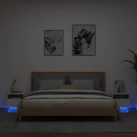 Mesitas de noche con luces LED 2 unidades blanco 40x39x37 cm de , Mesitas de noche - Ref: Foro24-836799, Precio: 71,55 €, Des...