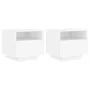 Mesitas de noche con luces LED 2 unidades blanco 40x39x37 cm de , Mesitas de noche - Ref: Foro24-836799, Precio: 71,55 €, Des...