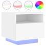 Mesitas de noche con luces LED 2 unidades blanco 40x39x37 cm de , Mesitas de noche - Ref: Foro24-836799, Precio: 73,75 €, Des...