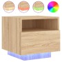Mesita de noche con luces LED roble Sonoma 40x39x37 cm de , Mesitas de noche - Ref: Foro24-836802, Precio: 52,03 €, Descuento: %