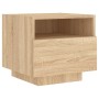 Mesita de noche con luces LED roble Sonoma 40x39x37 cm de , Mesitas de noche - Ref: Foro24-836802, Precio: 52,03 €, Descuento: %
