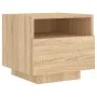 Mesita de noche con luces LED roble Sonoma 40x39x37 cm de , Mesitas de noche - Ref: Foro24-836802, Precio: 50,41 €, Descuento: %