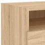 Mesita de noche con luces LED roble Sonoma 40x39x37 cm de , Mesitas de noche - Ref: Foro24-836802, Precio: 50,41 €, Descuento: %