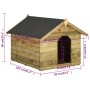 Casa de perros de jardín tejado abierto madera pino impregnada de vidaXL, Casetas para perros - Ref: Foro24-45151, Precio: 20...