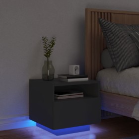 Mesita de noche con luces LED negro 40x39x37 cm de , Mesitas de noche - Ref: Foro24-836800, Precio: 60,20 €, Descuento: %