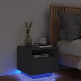 Mesita de noche con luces LED negro 40x39x37 cm de , Mesitas de noche - Ref: Foro24-836800, Precio: 58,33 €, Descuento: %