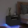 Mesita de noche con luces LED negro 40x39x37 cm de , Mesitas de noche - Ref: Foro24-836800, Precio: 58,33 €, Descuento: %
