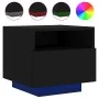 Mesita de noche con luces LED negro 40x39x37 cm de , Mesitas de noche - Ref: Foro24-836800, Precio: 58,33 €, Descuento: %