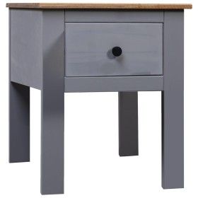 Mesita de noche de madera maciza pino Panamá gris 46x40x57 cm de vidaXL, Mesitas de noche - Ref: Foro24-282692, Precio: 50,87...