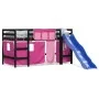 High bed for children with pink pine wood curtains 80x200 cm by , Beds and slatted bases - Ref: Foro24-3207017, Price: 266,33...