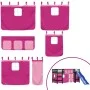 High bed for children with pink pine wood curtains 80x200 cm by , Beds and slatted bases - Ref: Foro24-3207017, Price: 266,33...