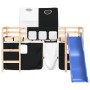 Cama alta niños con túnel madera pino blanco negro 80x200 cm de , Camas y somieres - Ref: Foro24-3207036, Precio: 289,32 €, D...