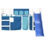 Cama alta para niños con cortinas madera pino azul 90x200 cm de , Camas y somieres - Ref: Foro24-3207022, Precio: 320,23 €, D...