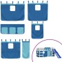 Cama alta para niños con cortinas madera pino azul 90x200 cm de , Camas y somieres - Ref: Foro24-3207022, Precio: 320,23 €, D...