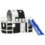 Cama alta niños con túnel madera pino blanco negro 90x190 cm de , Camas y somieres - Ref: Foro24-3207057, Precio: 329,70 €, D...