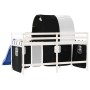 Cama alta niños con túnel madera pino blanco negro 90x190 cm de , Camas y somieres - Ref: Foro24-3207057, Precio: 329,70 €, D...