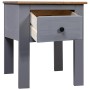 Mesita de noche de madera maciza pino Panamá gris 46x40x57 cm de vidaXL, Mesitas de noche - Ref: Foro24-282692, Precio: 50,87...