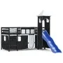 Cama alta niños con torre madera pino blanco negro 80x200 cm de , Camas y somieres - Ref: Foro24-3207069, Precio: 299,51 €, D...