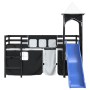 Cama alta niños con torre madera pino blanco negro 80x200 cm de , Camas y somieres - Ref: Foro24-3207069, Precio: 304,24 €, D...