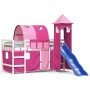 Cama alta para niños con torre madera pino rosa 90x200 cm de , Camas y somieres - Ref: Foro24-3207104, Precio: 348,86 €, Desc...