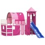 Cama alta para niños con torre madera pino rosa 80x200 cm de , Camas y somieres - Ref: Foro24-3207095, Precio: 309,83 €, Desc...