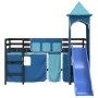 Cama alta para niños con torre madera pino azul 90x190 cm de , Camas y somieres - Ref: Foro24-3207088, Precio: 291,73 €, Desc...