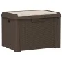 Caja de almacenaje jardín con cojín de asiento PP marrón 125 L de , Cajas de almacenaje para exteriores - Ref: Foro24-364212,...