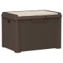 Caja de almacenaje jardín con cojín de asiento PP marrón 125 L de , Cajas de almacenaje para exteriores - Ref: Foro24-364212,...