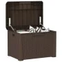 Caja de almacenaje jardín con cojín de asiento PP marrón 125 L de , Cajas de almacenaje para exteriores - Ref: Foro24-364212,...