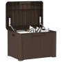 Caja de almacenaje jardín con cojín de asiento PP marrón 125 L de , Cajas de almacenaje para exteriores - Ref: Foro24-364212,...