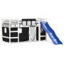 Cama alta niños con cortinas madera pino blanco negro 80x200 cm de , Camas y somieres - Ref: Foro24-3207012, Precio: 276,21 €...