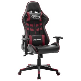Silla de gaming de cuero sintético negro y rojo tinto en Sillas gaming | Comprar online en Foru.es