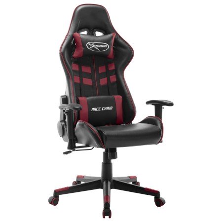 Silla de gaming de cuero sintético negro y rojo tinto en Sillas gaming | Comprar online en Foru.es