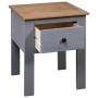 Mesita de noche de madera maciza pino Panamá gris 46x40x57 cm de vidaXL, Mesitas de noche - Ref: Foro24-282692, Precio: 50,87...