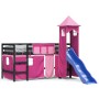 Cama alta para niños con torre madera pino rosa 80x200 cm de , Camas y somieres - Ref: Foro24-3207071, Precio: 288,56 €, Desc...