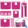 Cama alta para niños con torre madera pino rosa 80x200 cm de , Camas y somieres - Ref: Foro24-3207071, Precio: 288,56 €, Desc...