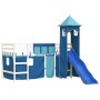 Cama alta para niños con torre madera pino azul 80x200 cm de , Camas y somieres - Ref: Foro24-3207067, Precio: 291,63 €, Desc...