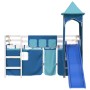 Cama alta para niños con torre madera pino azul 80x200 cm de , Camas y somieres - Ref: Foro24-3207067, Precio: 291,63 €, Desc...