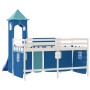 Cama alta para niños con torre madera pino azul 80x200 cm de , Camas y somieres - Ref: Foro24-3207067, Precio: 291,63 €, Desc...