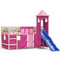 Cama alta para niños con torre madera pino rosa 80x200 cm de , Camas y somieres - Ref: Foro24-3207065, Precio: 283,24 €, Desc...