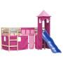 Cama alta para niños con torre madera pino rosa 80x200 cm de , Camas y somieres - Ref: Foro24-3207065, Precio: 283,24 €, Desc...