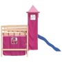 Cama alta para niños con torre madera pino rosa 80x200 cm de , Camas y somieres - Ref: Foro24-3207065, Precio: 283,24 €, Desc...